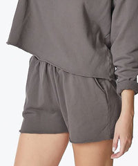 Garment Dye Raw Hem Vintage Shorts Fabina DULL GREY S