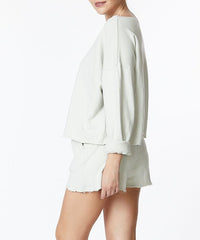 Garment Dye Raw Hem Shorts & Top Set Fabina