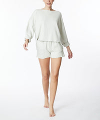Garment Dye Raw Hem Shorts & Top Set Fabina