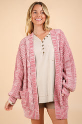 Cable Knit Open Front Cardigan Very J Brick S