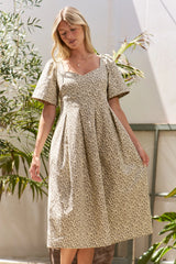 Leopard Print Bell Sleeve Midi Dress Jade By Jane