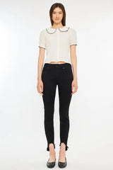 High Rise Black Ankle Skinny Jeans Kancan BLACK 0/23