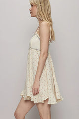 Ruffled Hem Floral Print Cami Mini Dress POL