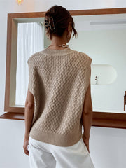 Cable Knit Relaxed Sweater Vest Miss Sparkling