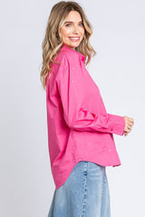 Rhinestone Button Up Collar Neck Shirt GeeGee