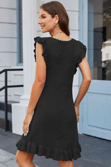 Ruffle Knit Sleeveless Scoop Neck Dress Miss Sparkling