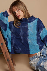 Mock Neck Color Block Sweater POL