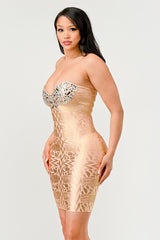 Gilded Glamour Strapless Bodycon Dress Athina