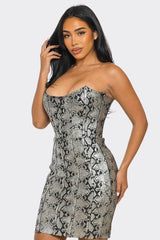 Serpentine Glamour Bodycon Strapless Dress Athina