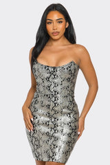 Serpentine Glamour Bodycon Strapless Dress Athina