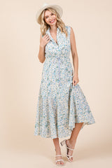 Floral Eyelet Midi Sundress GeeGee Cream/Blue S