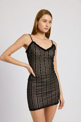 Lace Ruffle Bodycon Mini Dress Emory Park
