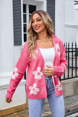 Open front flower cardigan Miss Sparkling Pink S