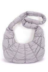 Quilted Puffer Oversize Hobo Bag Artini Accessories Grey O/S