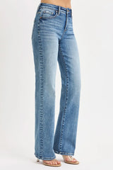 Tummy Control High Rise Straight Jeans With Plus Size Risen