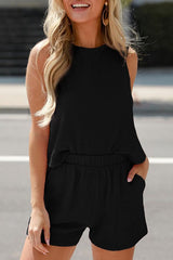 Sleeveless Top and Pocketed Shorts Summer Set YNIQUE