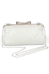 Mesh Rhinestone Soft Evening Clutch Bag Artini Accessories Silver O/S