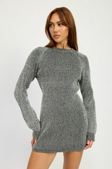 Ribbed Mock Neck Mini Dress Emory Park