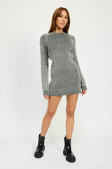 Ribbed Mock Neck Mini Dress Emory Park
