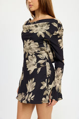 Cowl Neck Mini Flare Dress With Open Back Emory Park