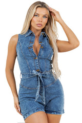 WOMEN FASHION DENIM ROMPERS By Claude