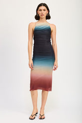 Halter Neck Ombre Maxi Dress Emory Park MULTI S