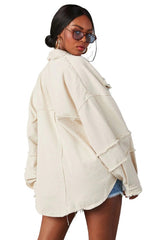 Oversized Frayed-Edge Denim Shirt By Claude