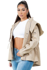 Hooded Water-Repellent Utility Coat By Claude