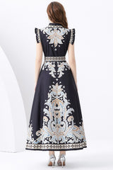 Elegant Baroque Sleeveless Maxi Dress By Claude