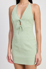 Gingham Halter Mini Dress Emory Park
