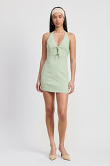 Gingham Halter Mini Dress Emory Park