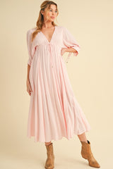 Geela Plunging Neck Midi Dress Aemi + Co