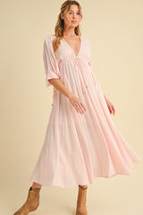 Geela Plunging Neck Midi Dress Aemi + Co