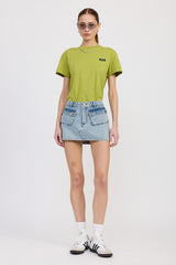 Low Waist Denim Pocket Mini Skirt Emory Park LT DENIM S