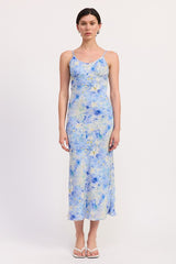 Floral Satin Slip Midi Dress Emory Park