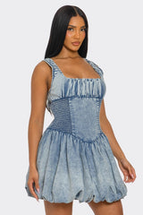 Pius Size Bubble Belle Denim Mini Dress Athina