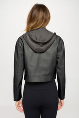 Snap Down Cropped Hooded Jacket Coalition LA