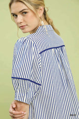 Stripe Collared Shift Dress Umgee