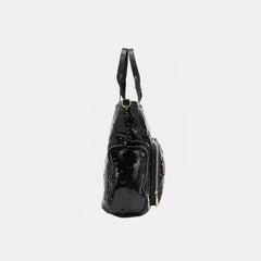 Sequin Vegan Leather Patch Tote Nicole Lee USA