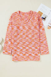 Sofia Shoulder Tunic Oversized Sweater Threaded Pear Orange L - 12/14