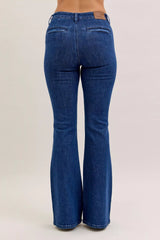 High Waist Flare Jeans with Front Patch Pockets Judy Blue