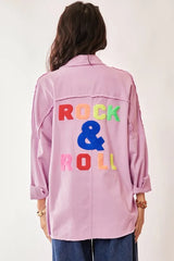 Multi Color Rock & Roll Fringed Hem Loose Fit Shacket Davi & Dani