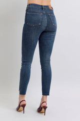 High Waist Tummy Control Step Hem Skinny Jeans Plus Size Judy Blue