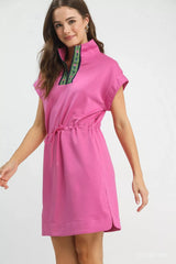 Dolman Sleeve Zip Detail Dress Umgee