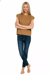 Round Neck Viscose Sweater Vest ZENANA