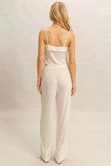 Rib Knit Cami Top and Pants Set HYFVE