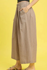 Pinstripe Crop Palazzo Pants Umgee