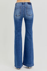 Low Rise Flare Jeans with Pockets Risen