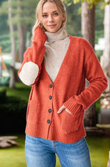 Long Sleeve V Neck Button Down Cardigan Heimish