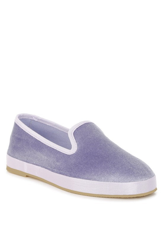 Saba Velvet Round Toe Slip-On Loafers Rag Company Lilac US-5 / UK-3 / EU-36